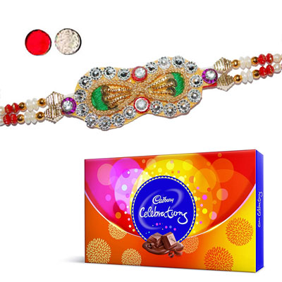 "Zardosi Rakhi - ZR-5370 A (Single Rakhi) ,Cadbury Celebrations - Click here to View more details about this Product